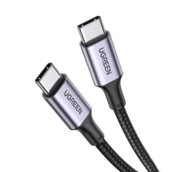 UGREEN 6957303824786 Kabel przewód USB-C w oplocie 5A 480Mb/s 0.5m czarno szary
