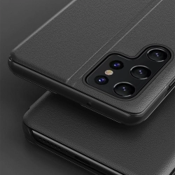 HURTEL 9145576284261 Etui pokrowiec do Samsung S24 Ultra z klapką i podstawką Eco Leather View Case czarne