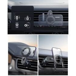 JOYROOM 6941237100016 Magnetyczny uchwyt samochodowy do iPhone z MagSafe na kratkę wentylacyjną czarny