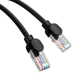BASEUS 6932172637064 Kabel przewód sieciowy Ethernet Cat 5 RJ-45 1000Mb/s skrętka 1.5m czarny