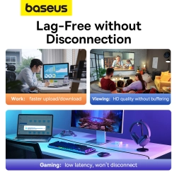 BASEUS 6932172637088 Kabel przewód sieciowy Ethernet Cat 6 RJ-45 1000Mb/s płaski 30m czarny