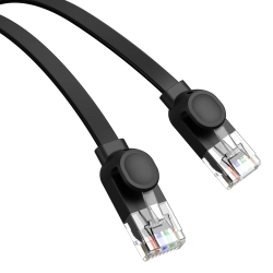BASEUS 6932172637101 Kabel przewód sieciowy Ethernet Cat 6 RJ-45 1000Mb/s płaski 12m czarny