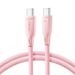JOYROOM 6941237110176 Kabel przewód USB-C 60W szybki transfer Multi-Color Series 1m różowy