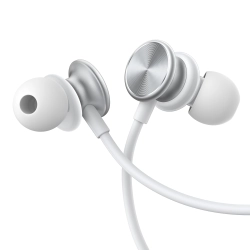 JOYROOM 6956116769918 Zestaw słuchawkowy słuchawki Wired Series miniJack 3.5mm 1.2m srebrny