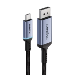 BASEUS 6932172650360 Kabel jednokierunkowy USB-C do DisplayPort 1.4 HD 8K 60Hz 1.5m czarny