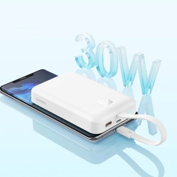 BASEUS 6932172642778 Mini Powerbank MagSafe 10000mAh 30W z kablem USB-C 0.3m biały