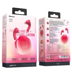 ACEFAST 6974316282532 Słuchawki bezprzewodowe T9 Bluetooth 5.3 douszne USB-C czerwone