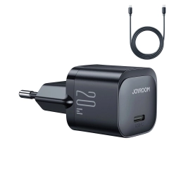 JOYROOM 6941237126412 Ładowarka sieciowa USB-C PD 20W + kabel USB-C JR-TCF02 czarna
