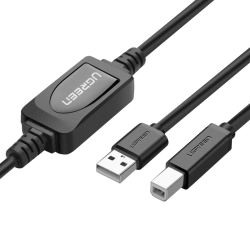 UGREEN 6957303813742 Kabel przewód do drukarki skanera USB-B - USB-A 2.0 10m czarny