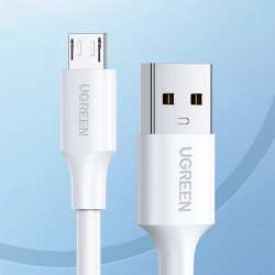 UGREEN 6957303861408 Kabel przewód PVC USB0-A - microUSB 480 Mb/s 0.5m biały