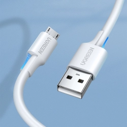 UGREEN 6957303861408 Kabel przewód PVC USB0-A - microUSB 480 Mb/s 0.5m biały