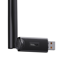 BASEUS 6932172651008 Zewnętrzna karta sieciowa USB WiFi 2,4GHz 300Mb/s z anteną 6dBi czarna