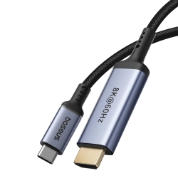 BASEUS 6932172650803 Kabel przewód USB-C - HDMI 8K 60Hz elastyczny wytrzymały 1,5m czarny