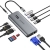 Adapter HUB wielofunkcyjny z wyświetlaczem USB-C USB-A VGA AUX SD TF 12w1 szary  CHOETECH 6971824978292