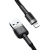 Wytrzymały elastyczny kabel przewód USB Iphone Lightning QC3.0 2.4A 0,5M czarno-szary  BASEUS 6953156274938