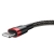 Wytrzymały elastyczny kabel przewód USB Iphone Lightning QC3.0 2.4A 0,5M czarno-czerwony  BASEUS 6953156274945