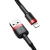 Wytrzymały elastyczny kabel przewód USB Iphone Lightning QC3.0 2.4A 0,5M czarno-czerwony  BASEUS 6953156274945