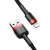 Wytrzymały elastyczny kabel przewód USB Iphone Lightning QC3.0 2.4A 1M czarno-czerwony  BASEUS 6953156274983