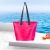 HURTEL 9145576276877 Torba plażowa wodoodporna PVC z paskiem na ramię 11L - różowa