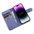 ICARER 6975092686392 2w1 etui skórzany pokrowiec z klapką iPhone 14 Pro Max Anti-RFID Wallet Case jasnofioletowy