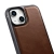 ICARER 6975092685869 Etui pokryte naturalną skórą do iPhone 14 Leather Oil Wax ciemny brąz