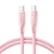 JOYROOM 6941237110176 Kabel przewód USB-C 60W szybki transfer Multi-Color Series 1m różowy
